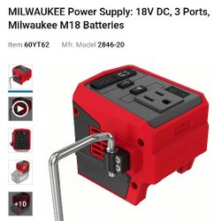 Milwaukee 18 Volt 3 Ports Power Supply M18 Battery Compatible