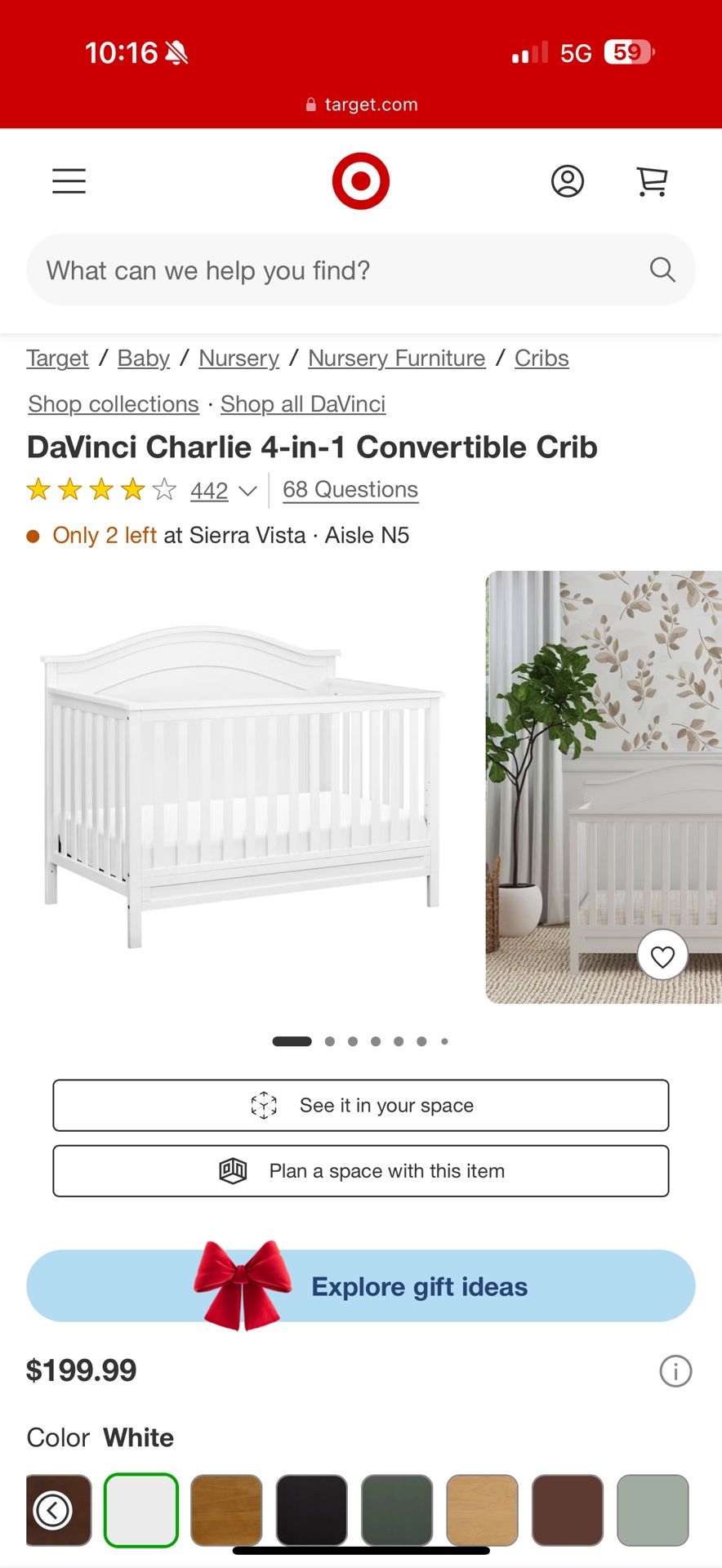 Graco 4 in 1 baby crib
