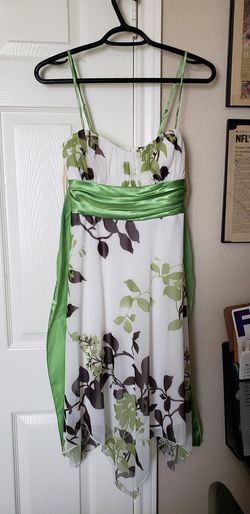White and Green Summer Dress