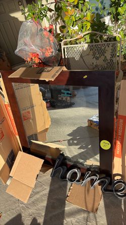 Brown-framed mirror!