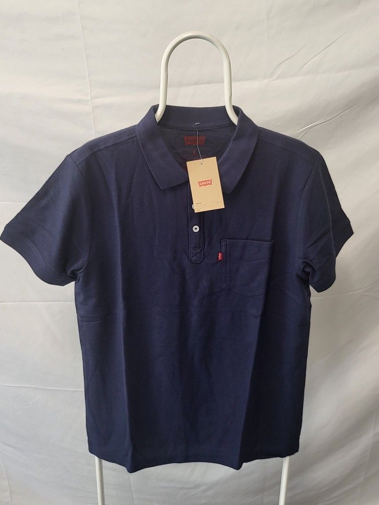 Levi's Men's Rillo Short Sleeve Pique Polo Navy Size Medium