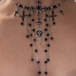 Black Crystal Necklace 