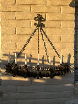 Rustic Wrought Iron Candle wall hang