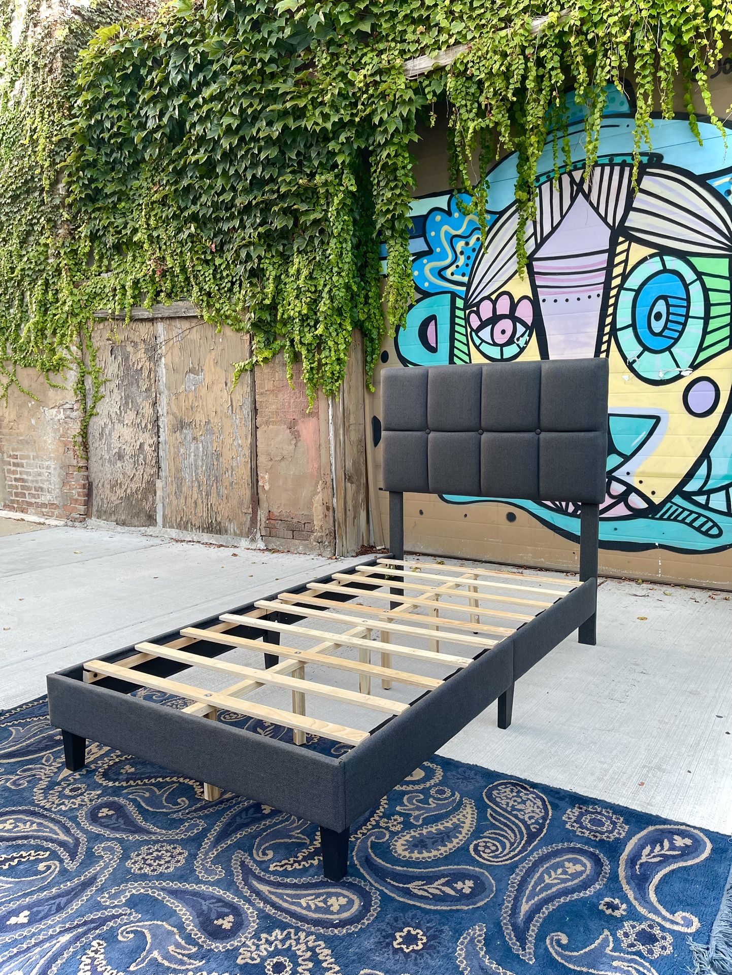 Gray Twin Bed Frame (Delivery Available)