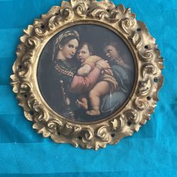 Antique Raphael’s Madonna Of The Chair  In Gold Frame