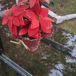 Cute Little Poinsettia Potted Flower (Artificial)