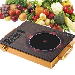 Portable Small Countertop Cooking Electric Stove, 3500W High Power Electric Stove With Touch Screen Lcd Display, for Kitchen/RV/Outdoor Camping