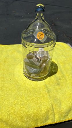 Glass jar with seashells