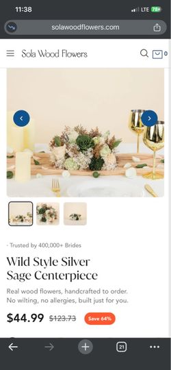 Sola Wood Flowers Wild Style Silver Sage Centerpiece