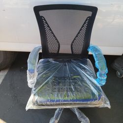 Lacoo Office Black Mid Back Swivel Lumbar Support Desk, Computer Ergonomic