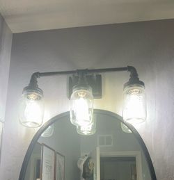 Industrial Farmhouse 3-Light Mason Jar Bathroom Vanity Light