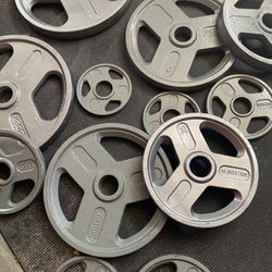 Set Of 255 Lbs Olympic Weights Plates 