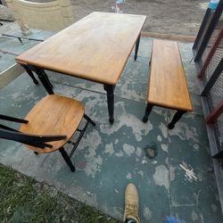 Dining Table Set – Solid Wood – 4 Pieces