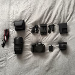 Canon EOS r100 with lenses and accessories 