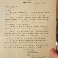 1929 Antique Cuyamel Fruit company/Steamhip Service Letter