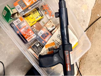 Ramset gun and box of stuff