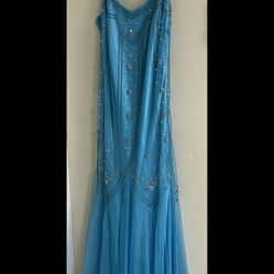 DJ Nights By Laura Ryner Dress Blue Size 5/6 