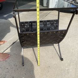 End Table. Glass And Metal 
