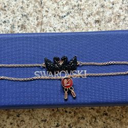 Swarovski Black Double Swan Bracelet 