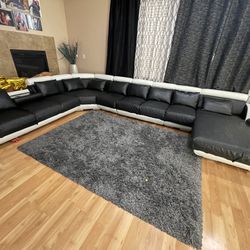 White Black Contemporary Sectional Couch
