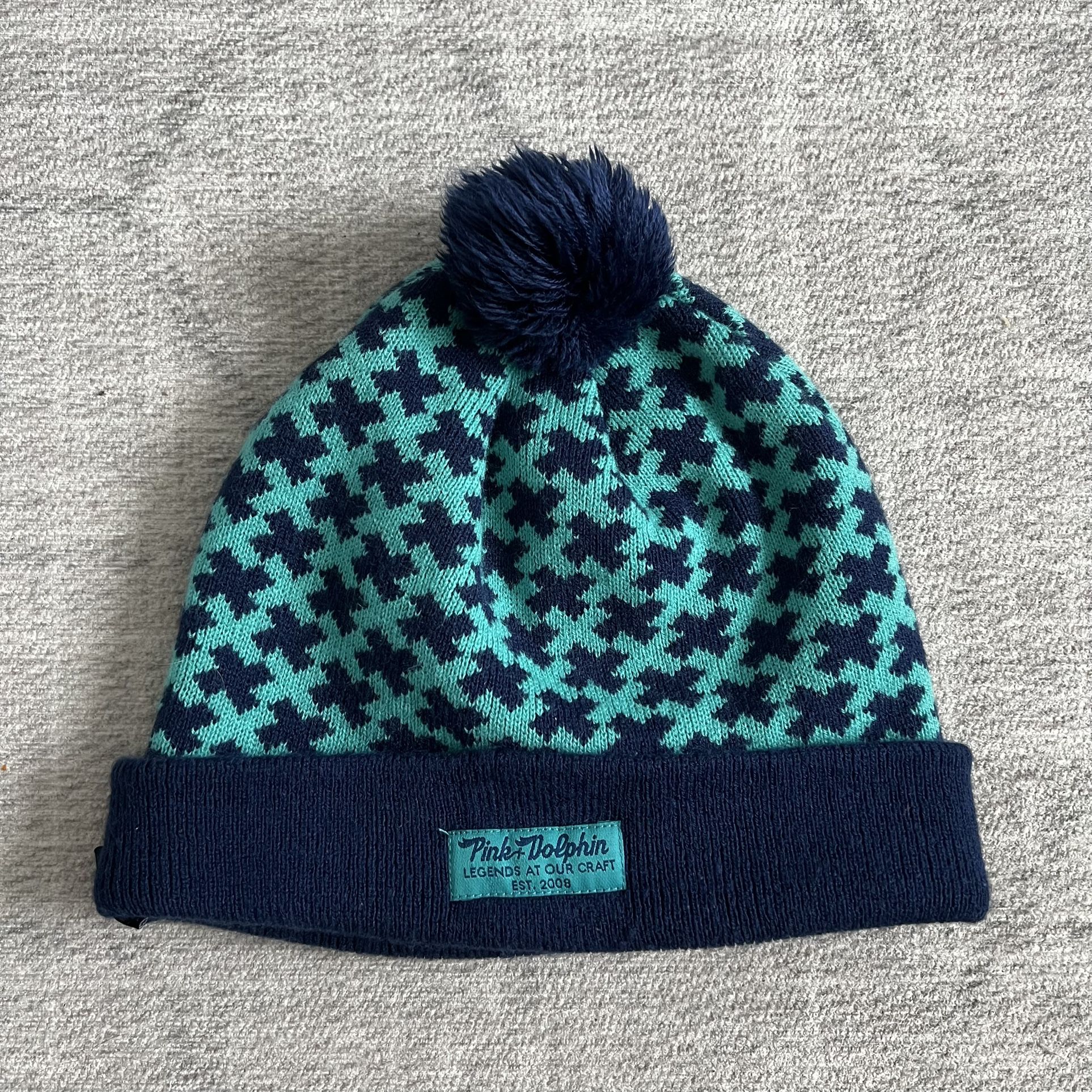 Pink Dolphin Adult Unisex Navy Blue/Blue Winter Beanie