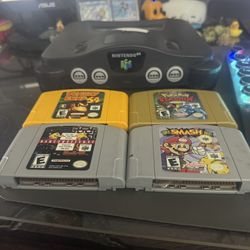 Original N64 Console with 4 games