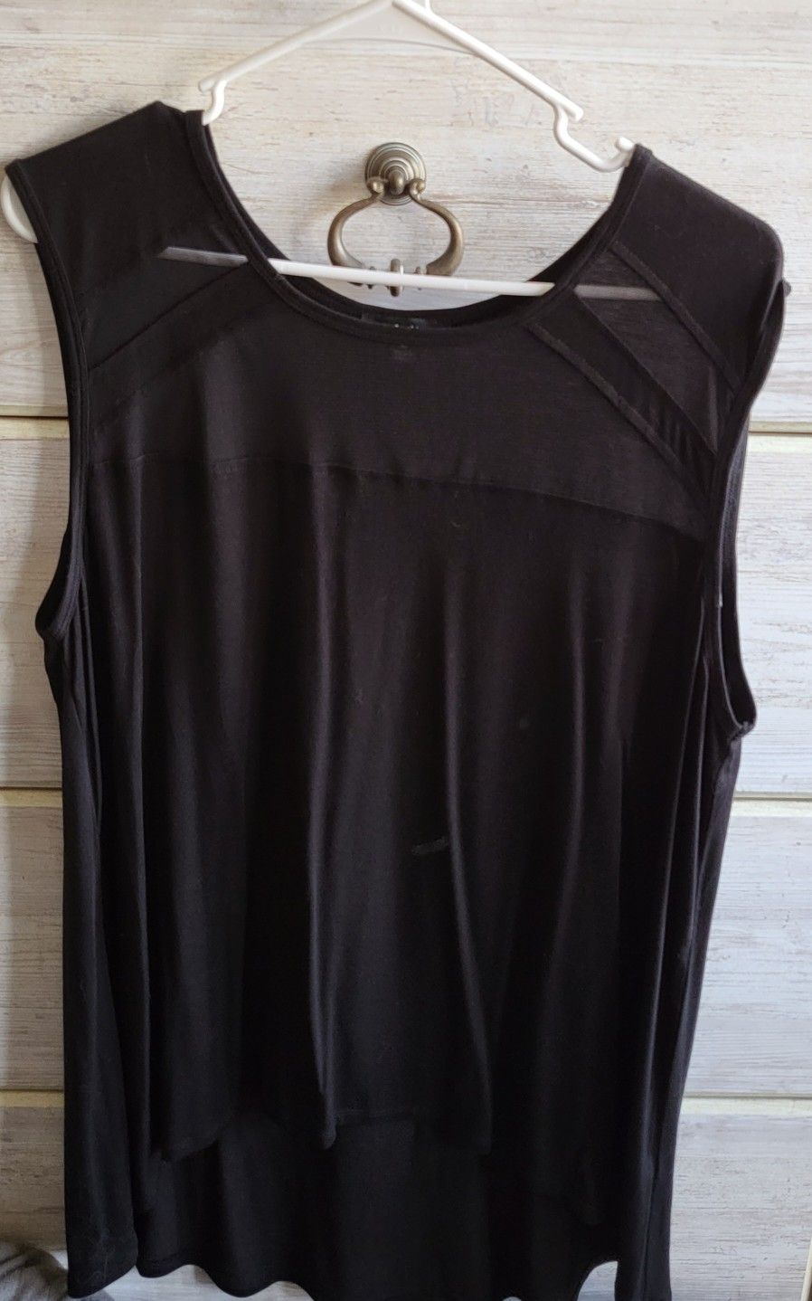 Women's Black Tunic with Mesh Neck Design
