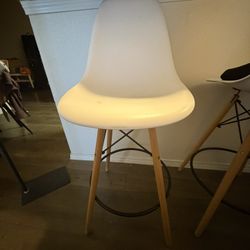 Bar Stool With Wood Legs 