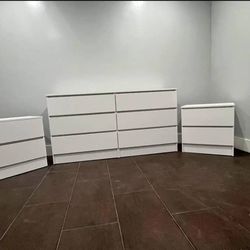 Dresser And Two Nightstands ☄️ Cómoda Y Dos Mesitas De Noche 