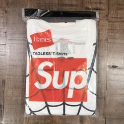 Size XL Supreme Hanes Spider-Man Tagless Tees (2 Pack) White