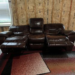 3  Seater Couch With Power Recliner