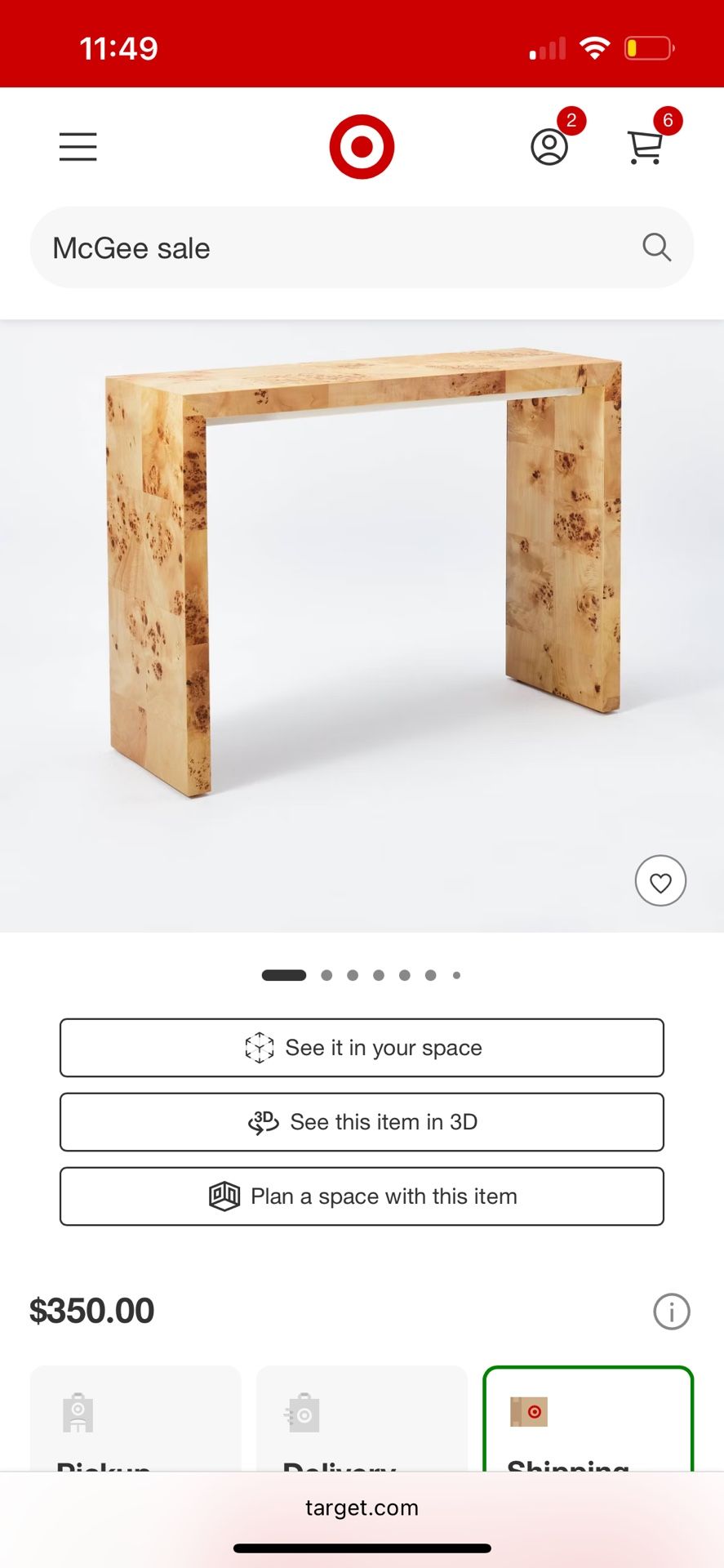 Burl Table From Target 