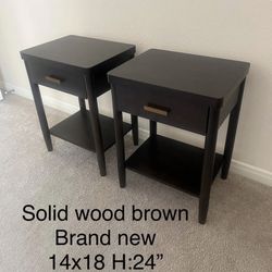 Brand new brown two nightstands end tables set of two