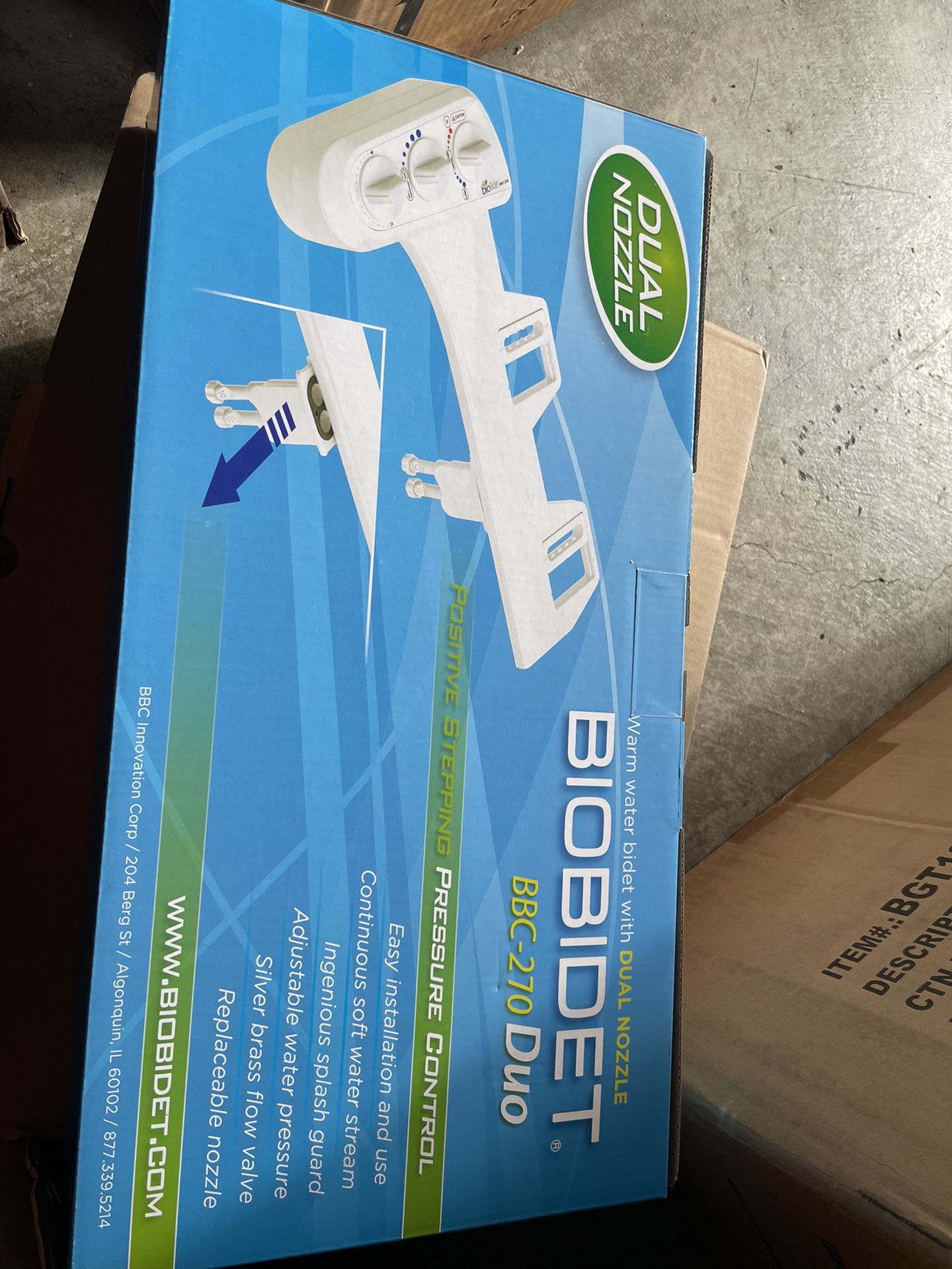 Bio Bidet - Boquilla doble de agua con chorro de dulce caliente y fría para el asiento de inodoro no eléctrico del bidé BB-270, lavado posterior y fem