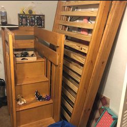 Solid wood bunk bed complete
