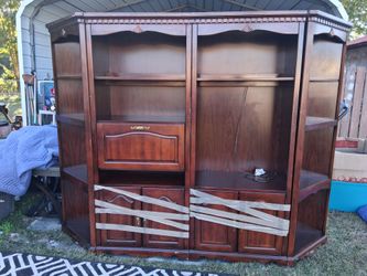 Large Wood Entertainment Center Wall Unit