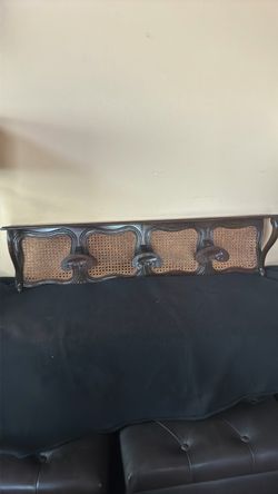 Hand cained antique wall coat hanger