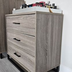 Taupe Gray 3 Drawer Dresser
