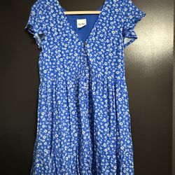 Women’s Blue Floral Mini Dress Size Medium New