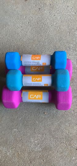 Brand New SET of 2lb and 5lb Cap Neoprene Dumbbells (14 pounds total)