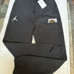 JORDAN MEN'S AIR JORDAN FLEECE ACTIVEWEAR BLACK PANTS 