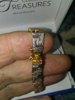 18k over.brass bracelets. Real stone