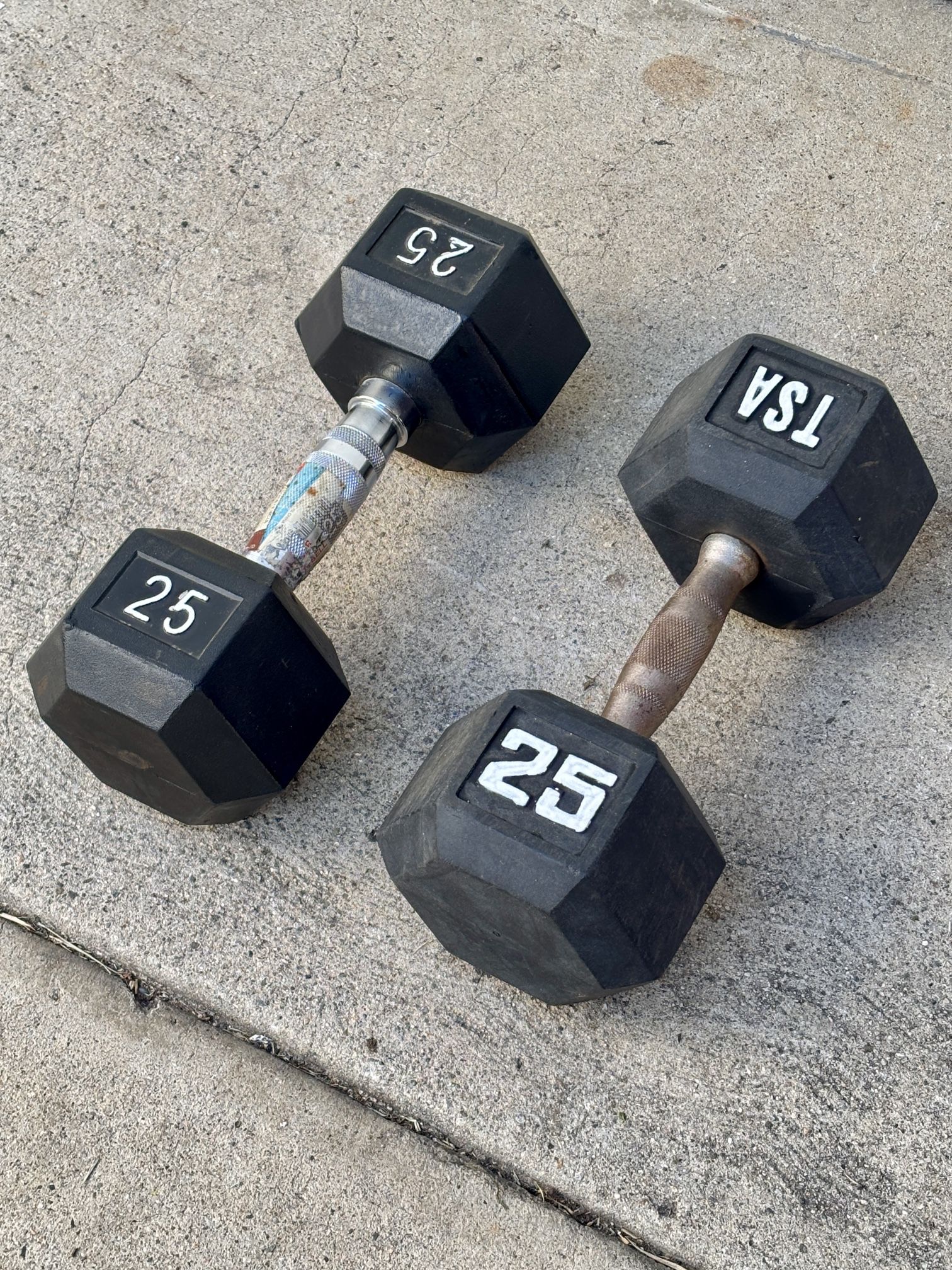 Rubber Hex Dumbbells - 50 Lbs