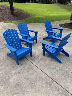 Brand New Set of 4 Folding HdPE Adirondack Chairs (New in Box)