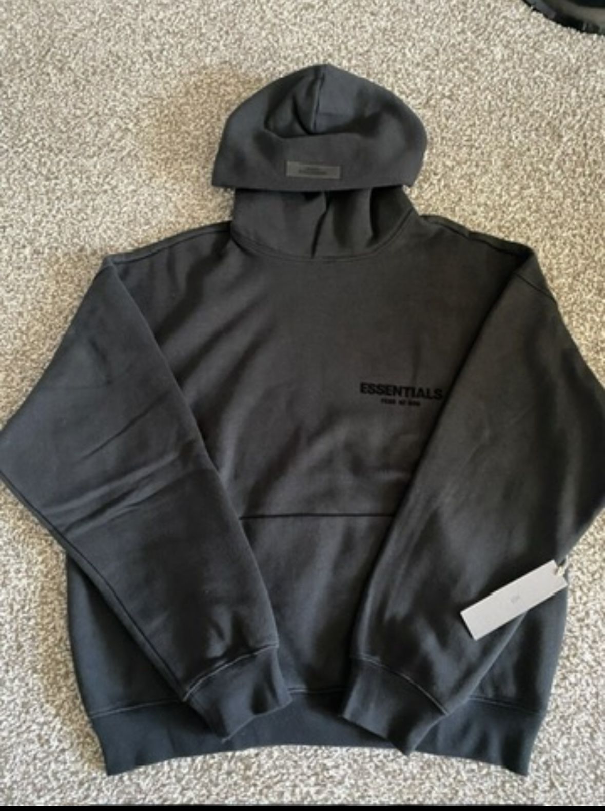 Essentials Hoodie Black Thin NEW