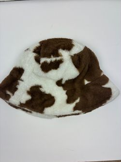 Cow Print Fuzzy Bucket Hat