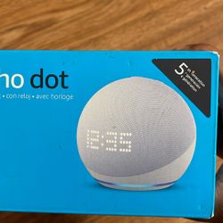 Echo Dot White With Clock 5th Gen