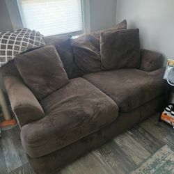 FREE - BROWN SUEDE SMALL SOFA
