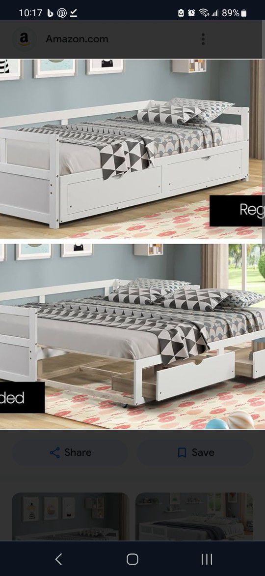 Twin Daybed with Two Drawers 