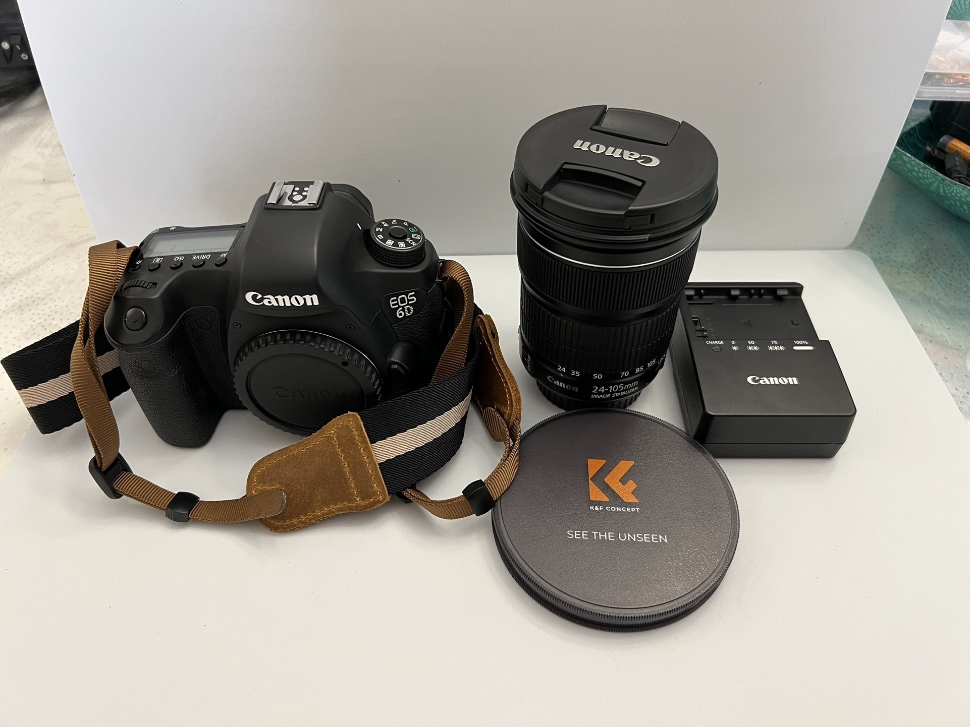 Canon EOS 6D With ZOOM LENS (24-105mm 1:3.5-5.6) Strap, Charger, And Polarizing Filter